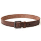 Natural Leather Belt with Matte Metal Buckle