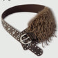 Women's Vintage Western Bohemian Rivet Eyelet PU Leather Belt