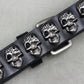 Unisex Genuine Western Leather Cross Rivet Punk Belt - Hip Hop Style