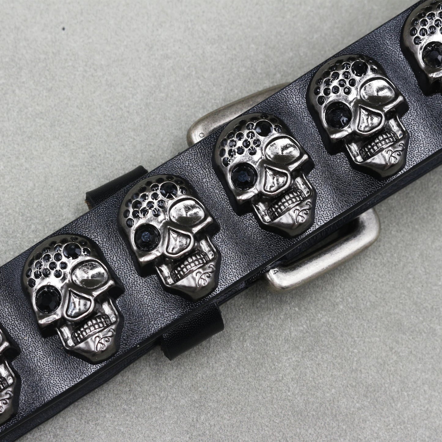 Unisex Genuine Western Leather Cross Rivet Punk Belt - Hip Hop Style