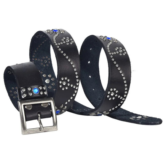 Vintage Western Punk Belt for Women – Rhinestones & Studs