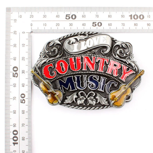 Men's Vintage Zinc Alloy Western Country Music Belt Buckle