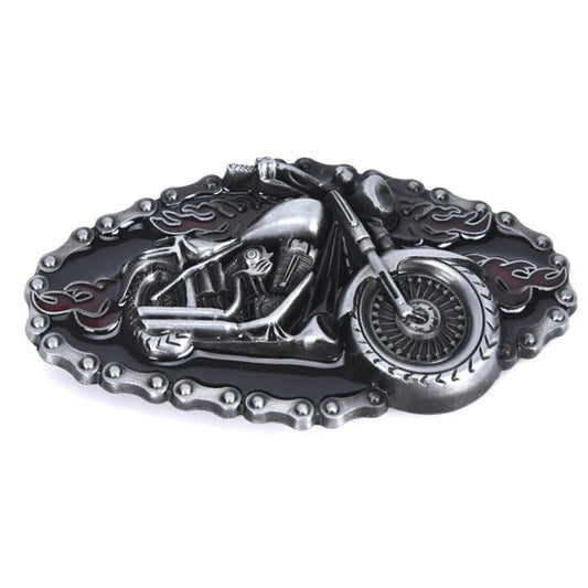 Men's Vintage Motorcycle Biker Belt Buckle - Alloy Flame Cowboy Style