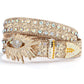 Luxury Diamond Rhinestone Studded Belt for Women & Men - Western PU Leather