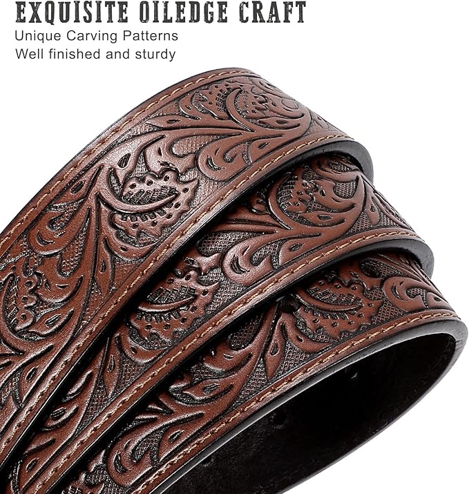 Western Cowboy Belt for Men – Retro Buckle Design