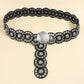 Boho Y2K Western Chic Belt - Wide Geometric PU Leather for Skirts & Pants