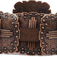 Women's Floral Embossed Leather Belt – Square Conchos