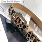 Women's Adjustable Western Dark Khaki Leopard Print PU Belt for Jeans & Dresses