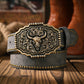Retro Western PU Leather Belt for Men & Women with Metal Buckle
