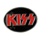 KISS Logo Embossed Men's Belt Buckle - Red & Black Novelty Rock Fan Accessory