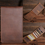 Men's Long Leather Wallet – Crazy Horse Cowhide Card Holder, Phone & Money Bag with 18 Card Slots