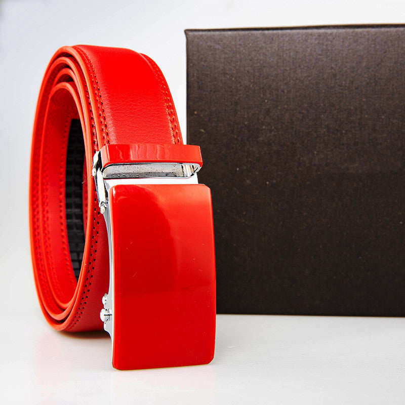 Men’s White Statement Leather Belt