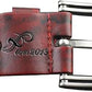 Men's Goth Skull Cross Genuine Leather Belt – Red
