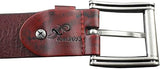 Men's Goth Skull Cross Genuine Leather Belt – Red