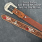 Southwestern Beaded Leather Belt – Longhorn & Feather Design
