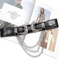 Women's Vintage Chain Leather Belt – Double Buckle