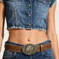 Women's Western Belt – Heart Embossed Buckle