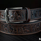 Wildlife Scene Leather Belt – Handmade Cowboy Belt