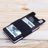Minimalist Carbon Fiber Slim Front Pocket Wallet with RFID Blocking & Money Clip