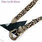 Women's Adjustable Western Dark Khaki Leopard Print PU Belt for Jeans & Dresses