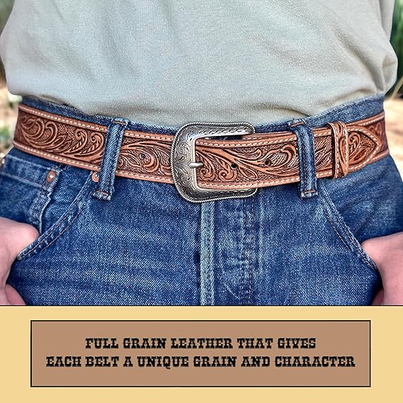 Men's Full Grain Western Belt – Handmade Snap-On Buckle