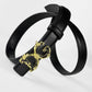 Women's Western Leather Belt with Alloy Letter Buckle for Jeans, Pants & Dresses