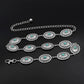 Women's Western Turquoise Concho Chain Belt - Adjustable Cowgirl Style