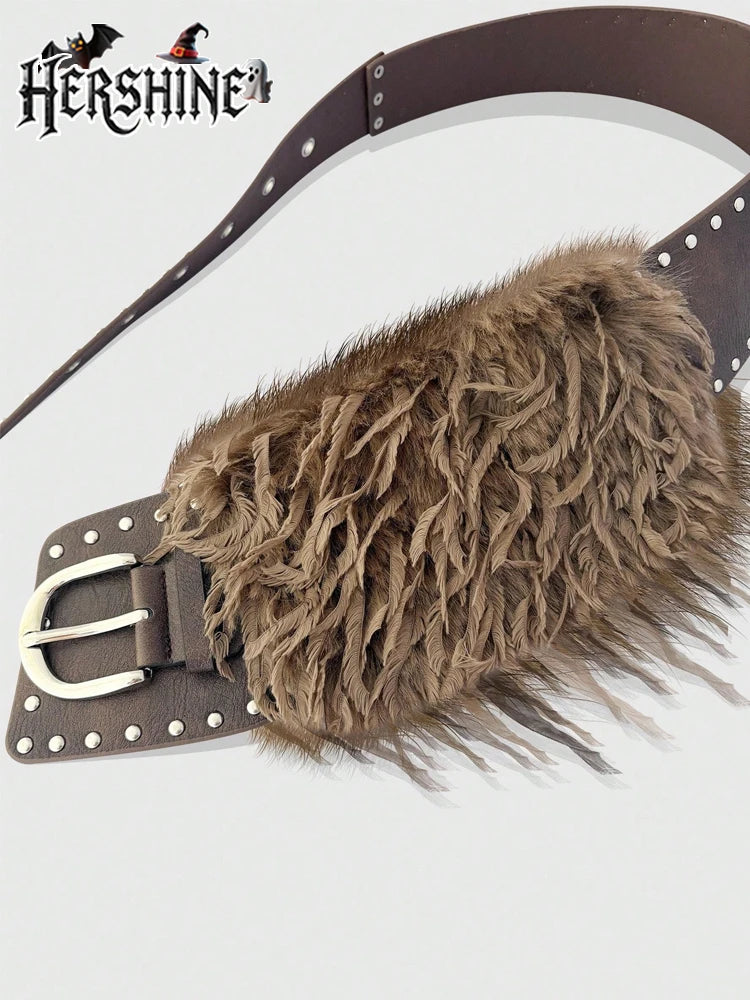 Women's Vintage Western Bohemian Rivet Eyelet PU Leather Belt