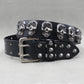 Unisex Genuine Western Leather Cross Rivet Punk Belt - Hip Hop Style