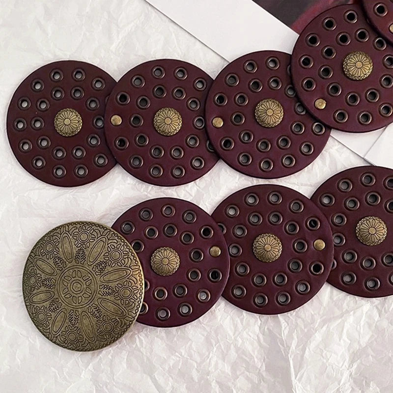 Vintage Western Metal Disc Waist Belt for Women's Dresses - Y2K Wide Fashion Band