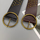 Women's Wide Vintage Studded PU Leather Belt – Y2K Western Style