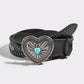 Unisex Studded Western Leather Waist Belt – Fashionable Punk Style & Unique Buckle
