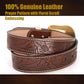 Genuine Leather Western Cowboy Belt – Engraved Buckle