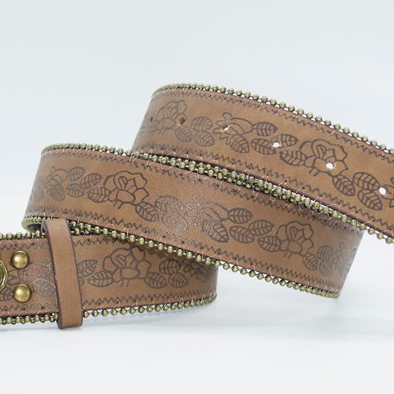 Women's Floral Embossed Western Belt – Vintage Buckle