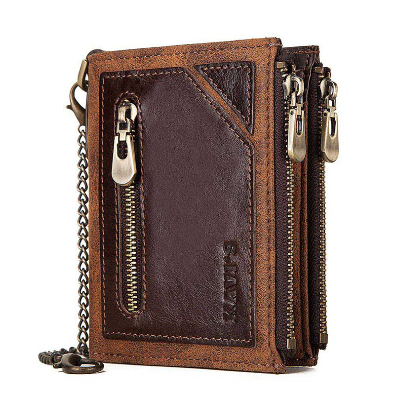 Men’s Wallet Anti-theft RFID Leather Wallet – Multifunctional Street Style