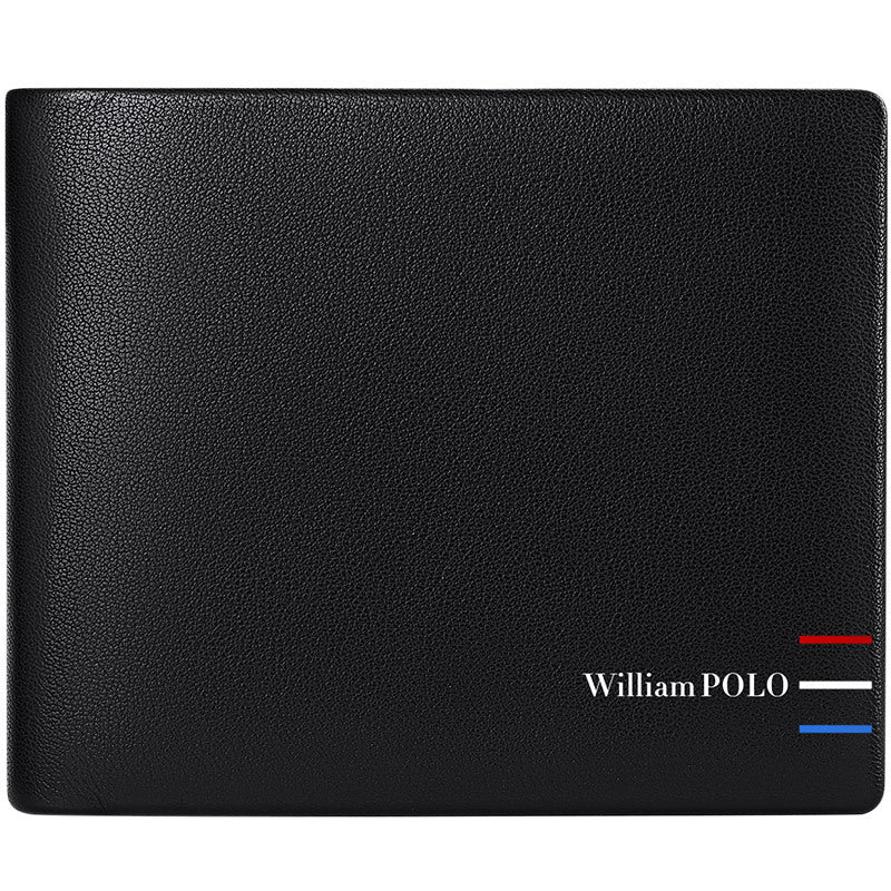 Men’s First Layer Cowhide Leather Wallet – Anti-Theft Card Protection, Letter Pattern