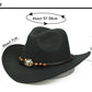 Western Cowboy Hat Wooden Bead Bull Head Fedora Hat