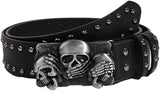 Men's Skull Buckle Punk Belt – Black Studded Y2K