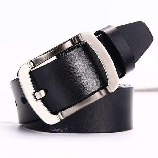 Fashion Men Genuine Leather Adjustable Pin Buckle Belt