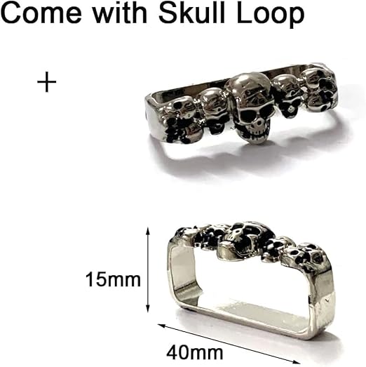 Men's Punk Skull Cross Genuine Leather Belt – Black | BeltNBuckles