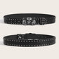 Men's Skull Buckle Punk Belt – Black Studded Y2K