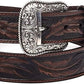 Men's Feather Embossed Leather Belt – Exchangeable Buckle