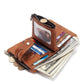 Men’s Bifold Genuine Leather Wallet with Double Zipper, RFID Blocking, Card Holder & Coin Pocket