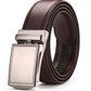 Adjustable Holeless Leather Statement Belt