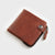 Men’s Short Bifold Wallet With Zipper, Genuine First Layer Cowhide Leather, Casual Horizontal And Vertical Styles