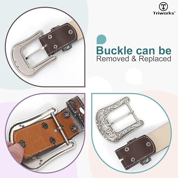 Women's Cowgirl Bling Belt – Turquoise & Rhinestone