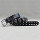 Unisex Genuine Western Leather Cross Rivet Punk Belt - Hip Hop Style