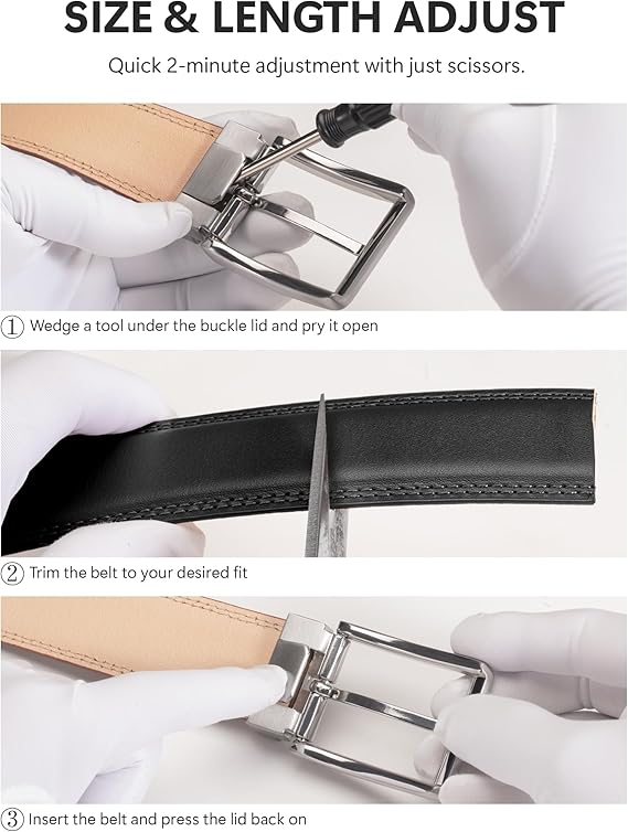Men's Full-Grain Leather Belt – No Peel, No Crack