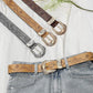 Women's Vintage Western Belt – Gold Floral Buckle