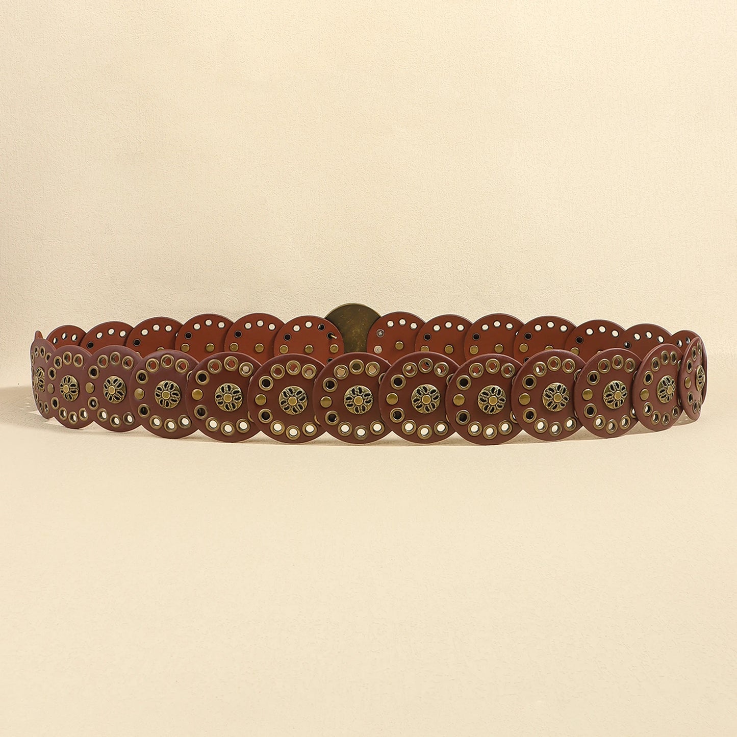 Boho Y2K Western Chic Belt - Wide Geometric PU Leather for Skirts & Pants